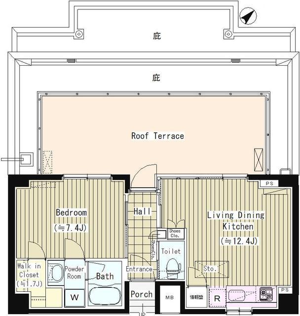 PRIME URBAN 東中野 COURT(1LDK/6階)の間取り写真