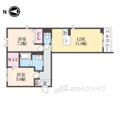 GRAND HEARTHS 5(2LDK/2階)の間取り写真
