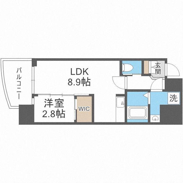 セレニテ福島アリア(1LDK/3階)の間取り写真