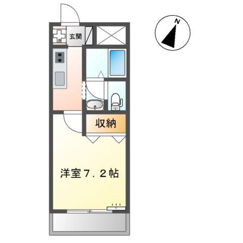 グランドパレス宮西(1K/1階)の間取り写真