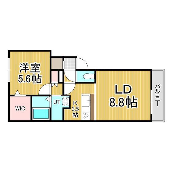 クオーレ(1LDK/2階)の間取り写真