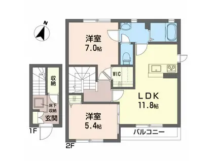 ルナーズ(2LDK/2階)の間取り写真