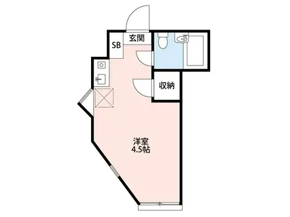 ピア国領(ワンルーム/2階)の間取り写真