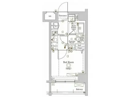 ラフィスタ川崎大師2(1K/9階)の間取り写真