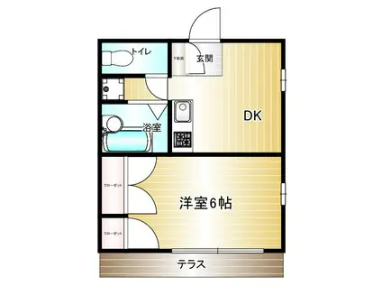 グラスヒル平潟A(1DK/3階)の間取り写真