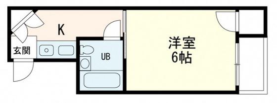 GRADO宇品DUE(1K/2階)の間取り写真