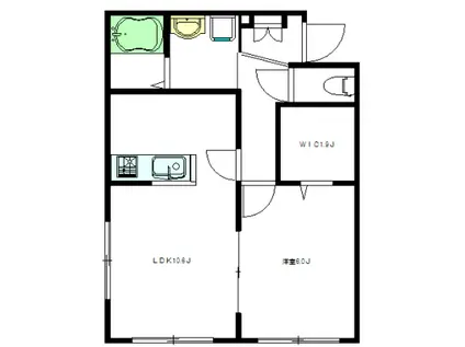 シャリエ東高円寺(1LDK/1階)の間取り写真