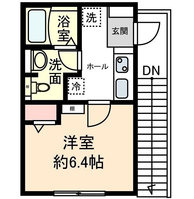 羽田一丁目アパート(1K/2階)の間取り写真