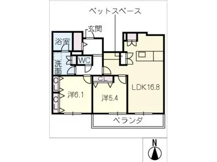 MAISON VEIL VILLA(2LDK/2階)の間取り写真