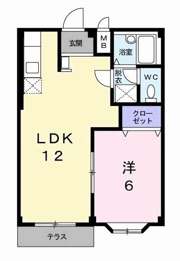 エルディムイイダ(1LDK/1階)の間取り写真