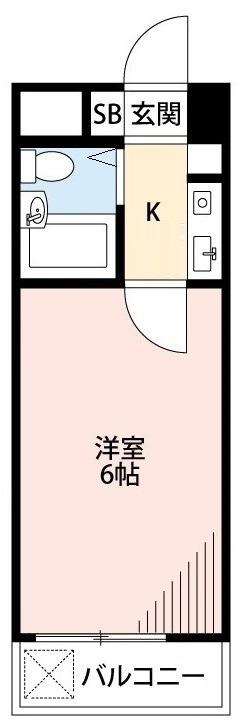 ジュネパレス新松戸第14(1K/5階)の間取り写真