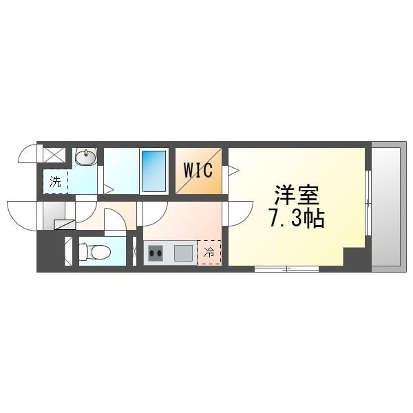 MSファミーユ泉崎(1K/3階)の間取り写真