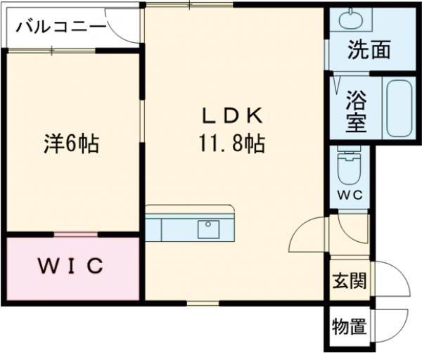 レオクルール美瑛(1LDK/2階)の間取り写真