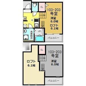 JACK河原町(1K/2階)の間取り写真