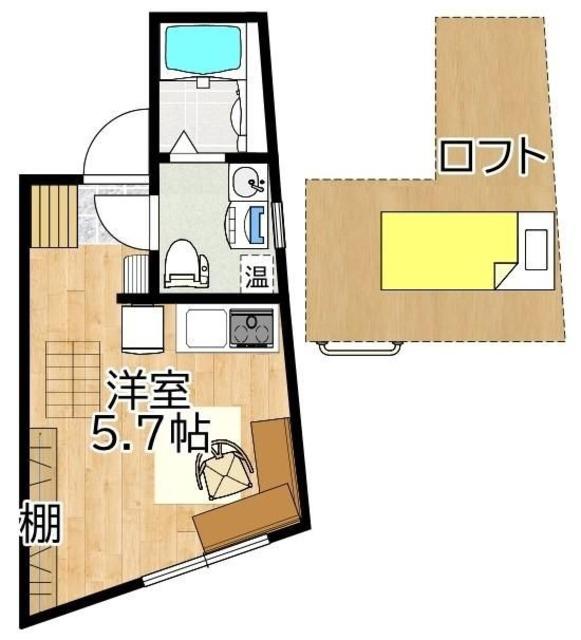 エステラ(ワンルーム/5階)の間取り写真