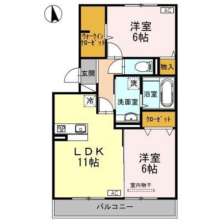 ファミール・カメリア(2LDK/3階)の間取り写真
