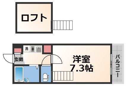 エスグランデ渋川(1K/3階)の間取り写真