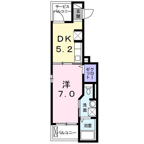 アンジュ(1DK/3階)の間取り写真