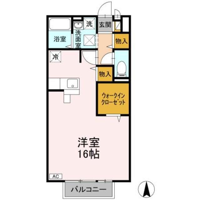 ヴィヴレ北金田(ワンルーム/2階)の間取り写真