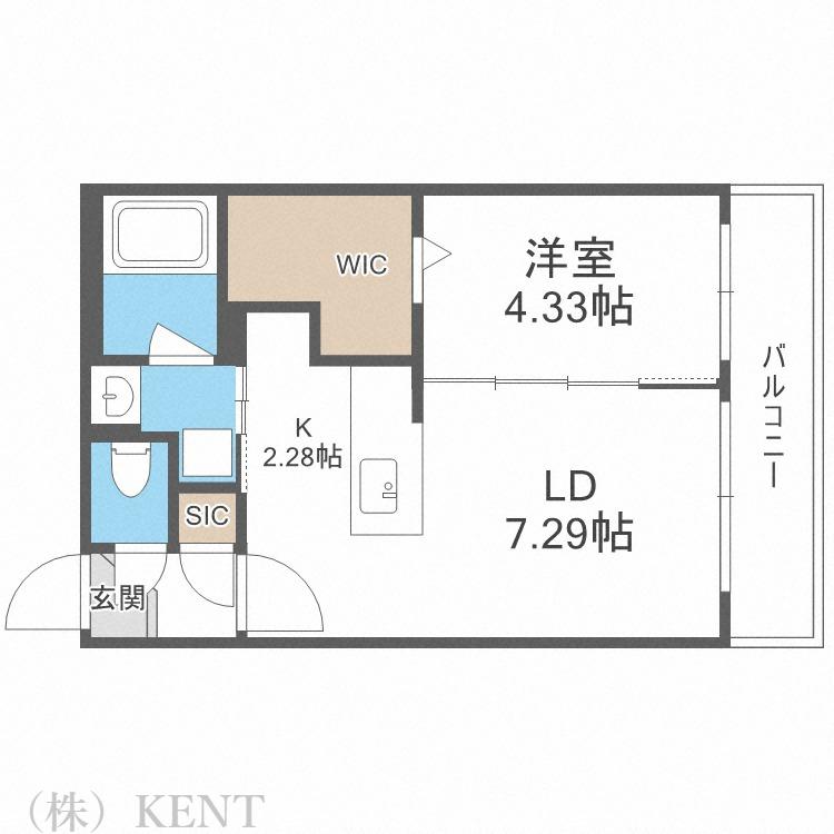 SーRESIDENCE西町(1LDK/4階)の間取り写真