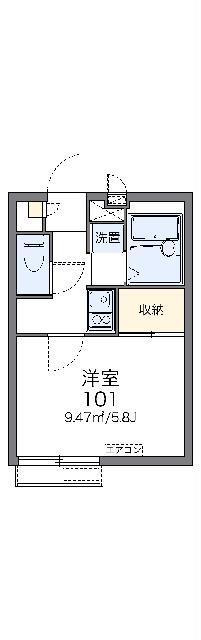 レオパレスメゾン錦(1K/1階)の間取り写真