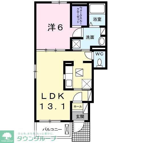 シャトー・ド・インペリアル(1LDK/1階)の間取り写真