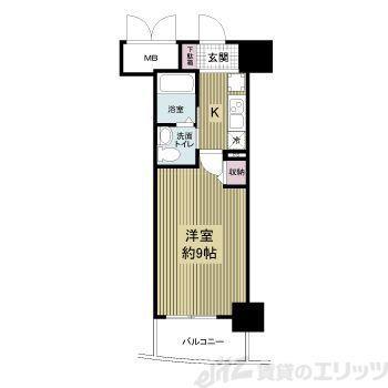 APRILE南森町(1K/12階)の間取り写真