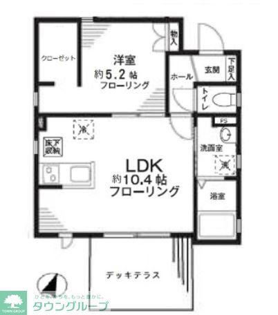 ティーダ富士見台(1LDK/1階)の間取り写真