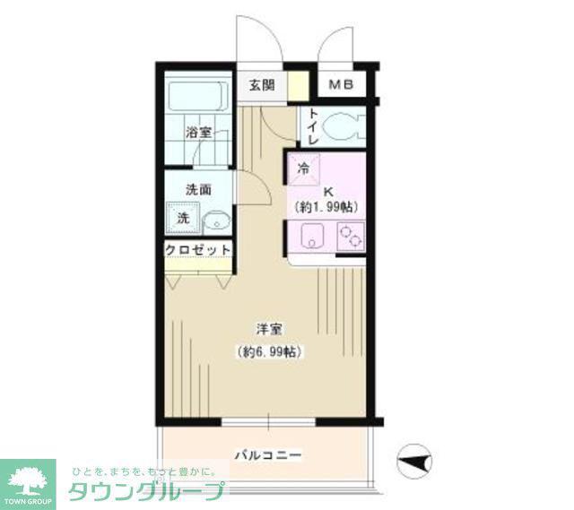パークヒル三ツ沢(1K/1階)の間取り写真