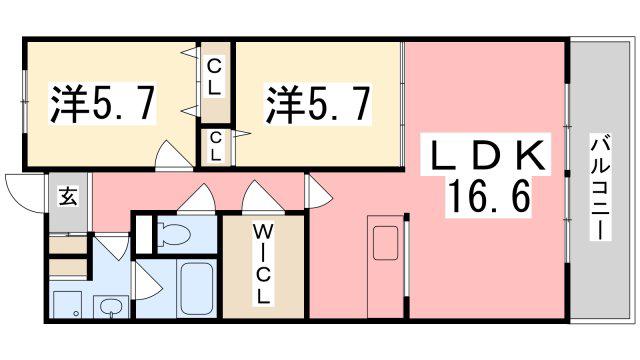 ブラン ジュール(2LDK/3階)の間取り写真