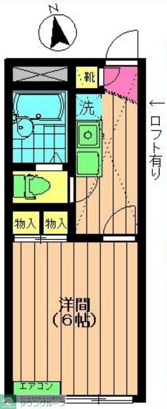 つくばエクスプレス 六町駅 徒歩17分 2階建 築18年(1K/2階)の間取り写真