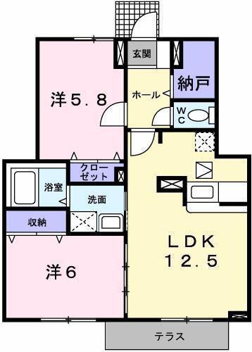 コータ・コート(2LDK/1階)の間取り写真
