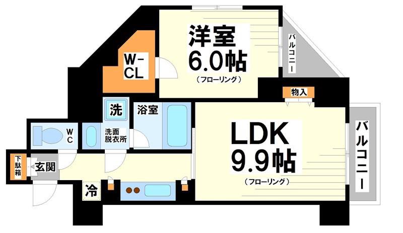 日神デュオステージ新中野(1LDK/8階)の間取り写真
