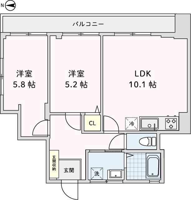 ブライトレジデンス仙川(2LDK/2階)の間取り写真