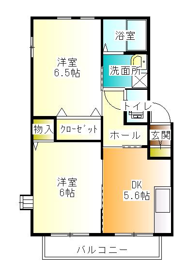 コーポヘイキチC(2DK/2階)の間取り写真