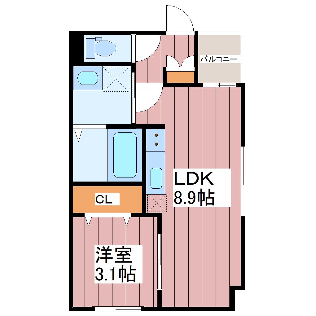 アストレア長町(1LDK/1階)の間取り写真