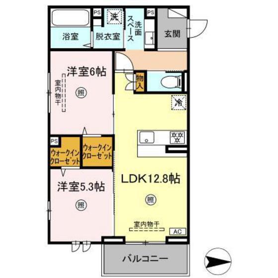 メゾン中筋(2LDK/2階)の間取り写真