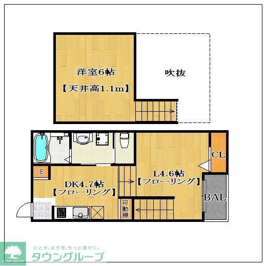 DREAME STAGE 姪浜LATRARE(1DK/2階)の間取り写真