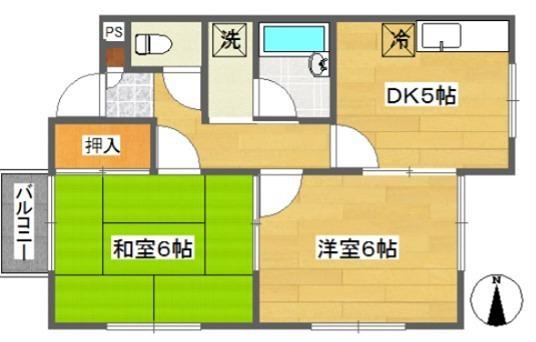 セルティ丸山(2K/1階)の間取り写真