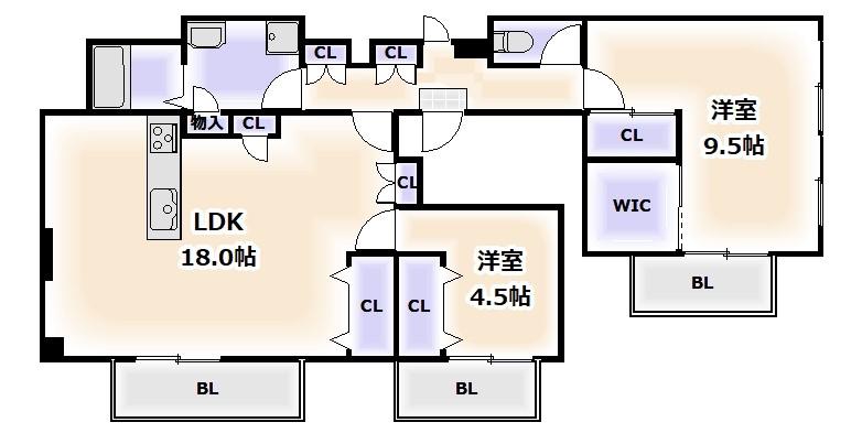PRENADO瑞起(2LDK/2階)の間取り写真