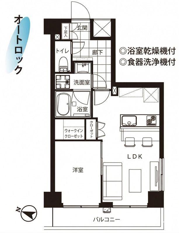 ノバ羽根木(1LDK/2階)の間取り写真