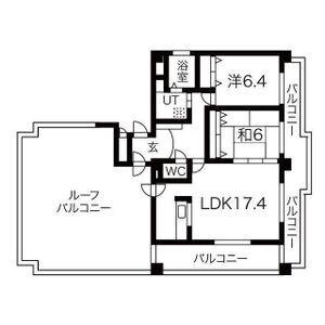 ドエル円山(2LDK/9階)の間取り写真