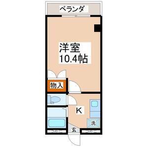 メイツ北山(1K/1階)の間取り写真