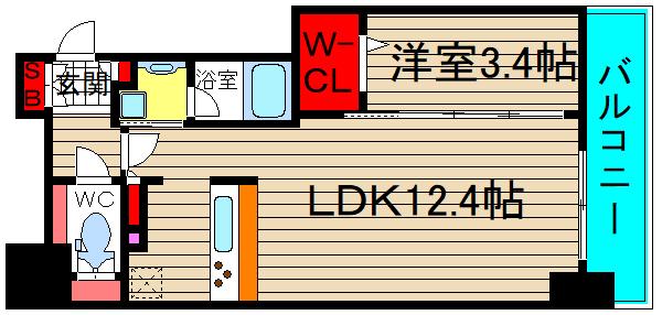 アーバネックス本町I(1LDK/3階)の間取り写真
