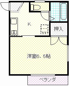 クレセンス若松B(1K/2階)の間取り写真