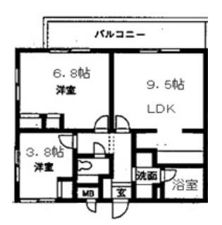 ヴェール小日向(2DK/1階)の間取り写真