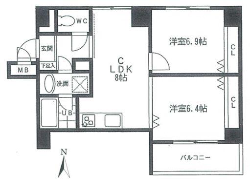 TWIZA(2LDK/3階)の間取り写真