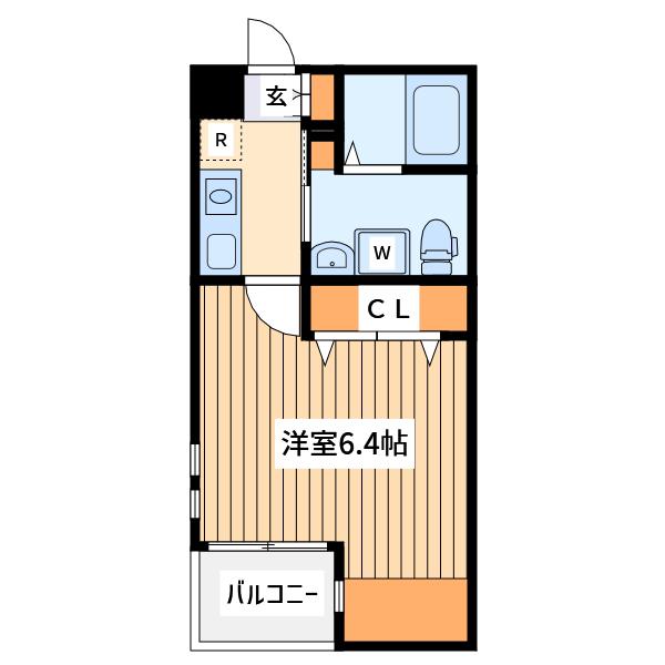 ルタンリッシュ(1K/2階)の間取り写真