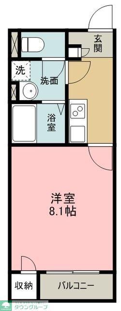 ミランダTDレジデンス(1K/2階)の間取り写真