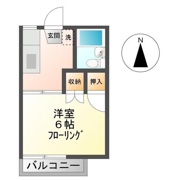 メゾンフローラ A(1K/2階)の間取り写真